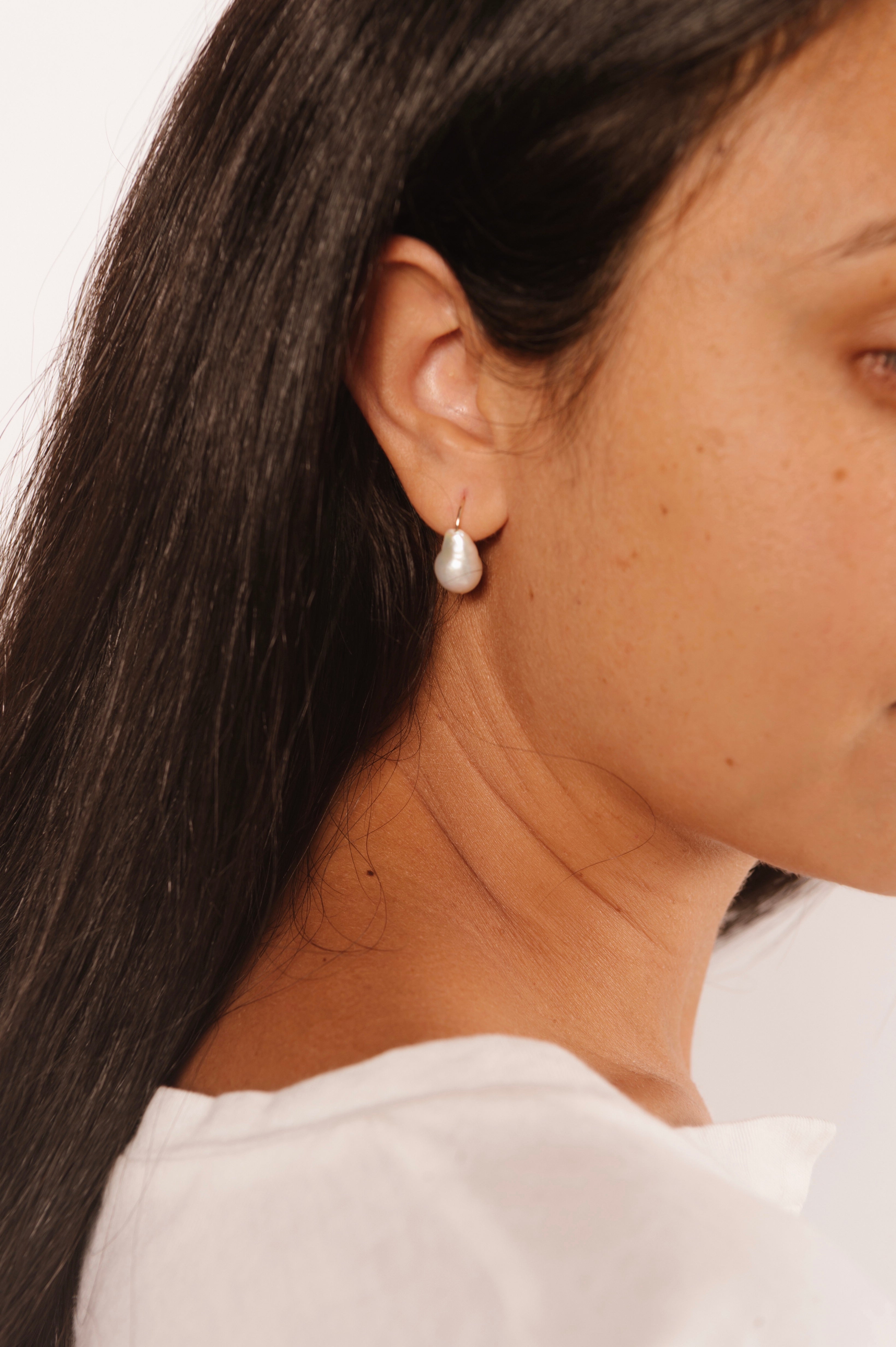 Pendientes de perla barroca