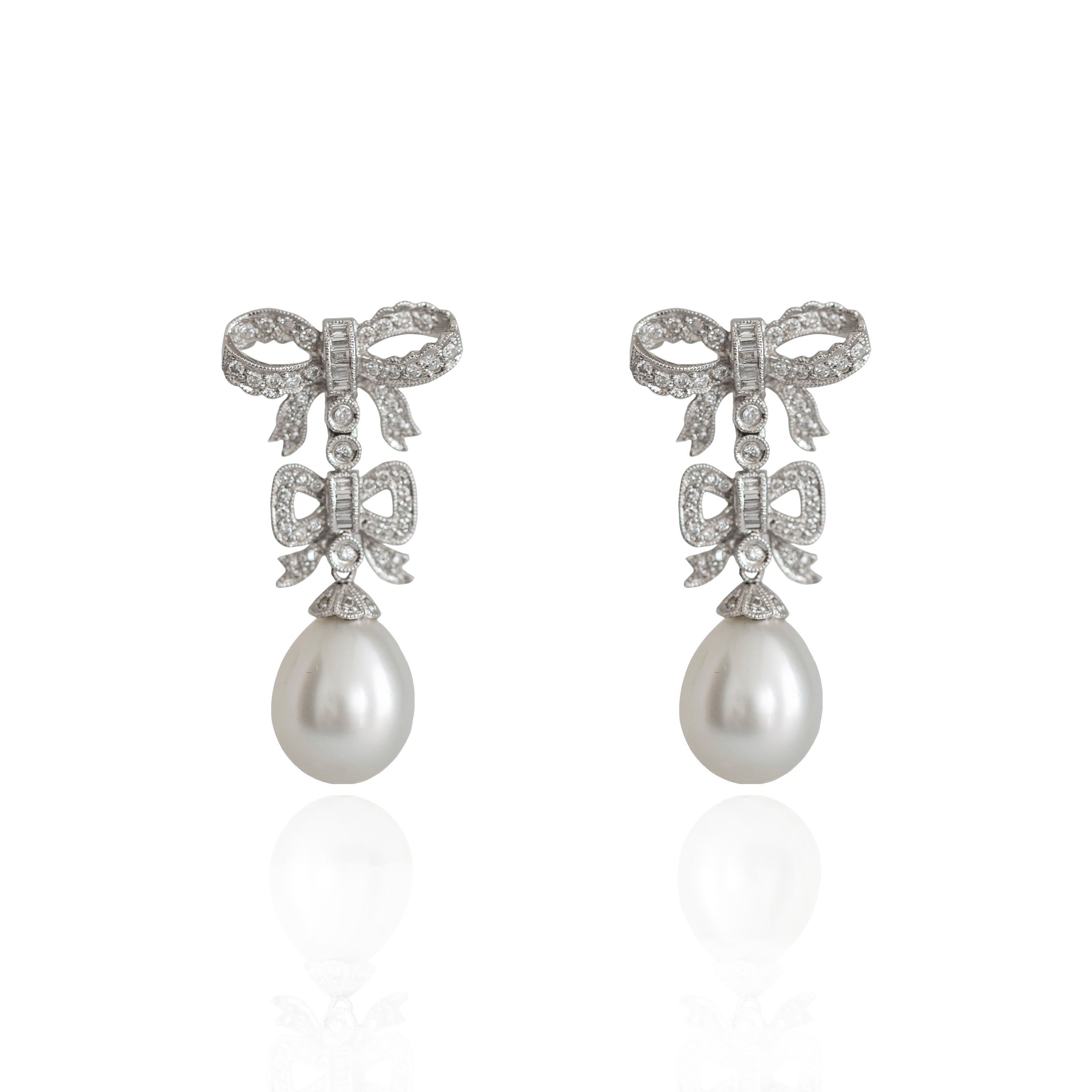 Pearl Bow Earrings