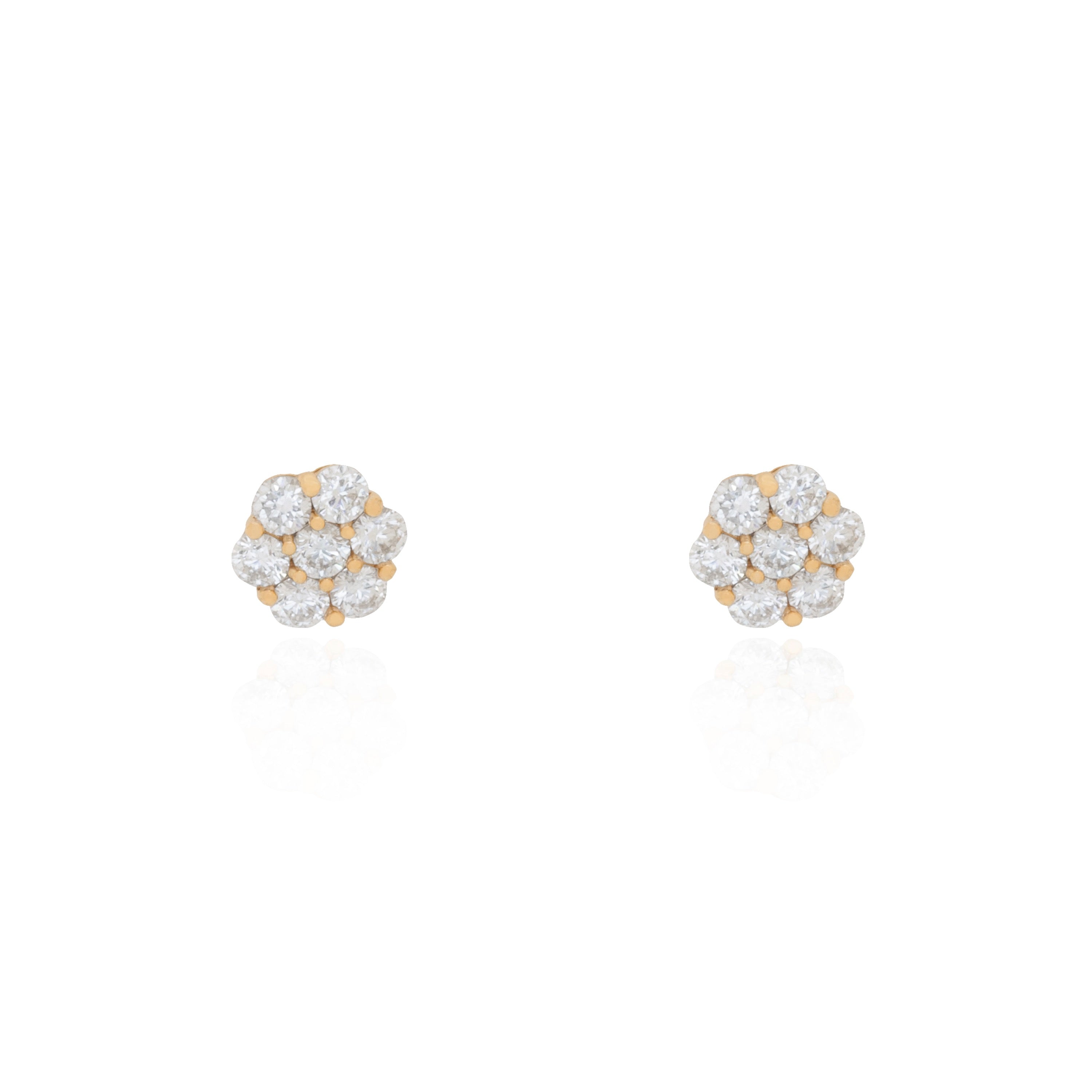 Pendientes de diamantes con forma de flor