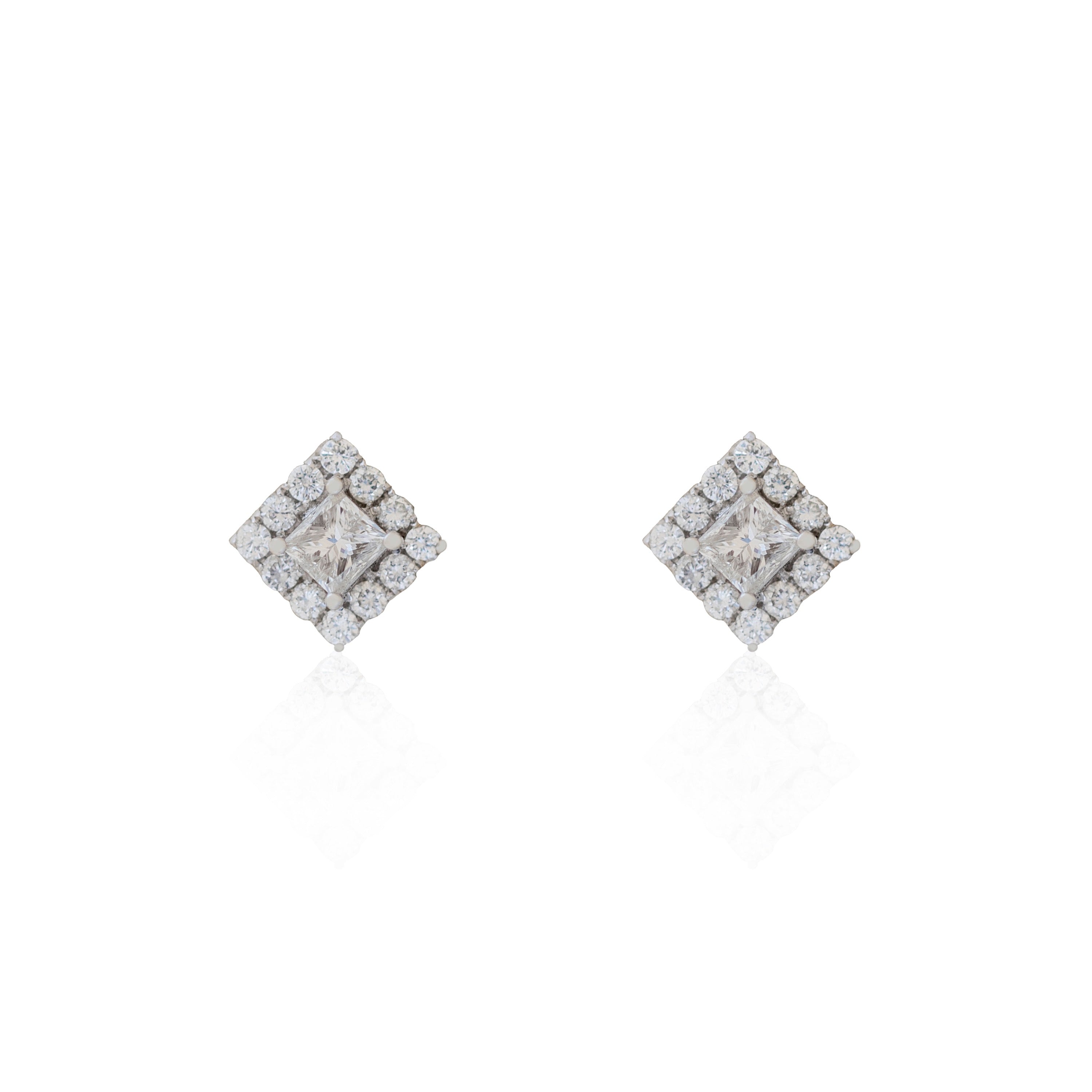 Pendientes de diamantes cuadrados