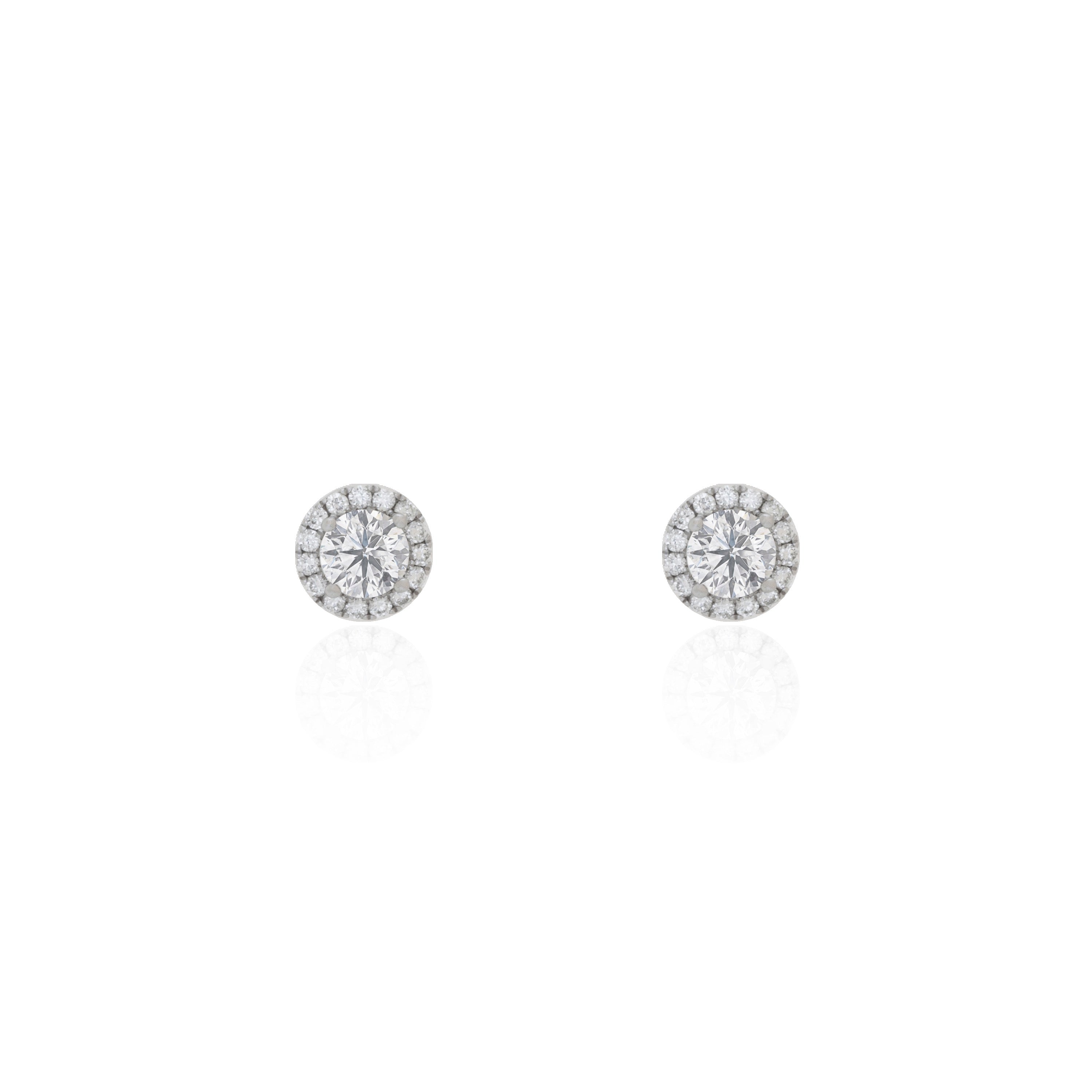 Pendientes de diamantes con halo