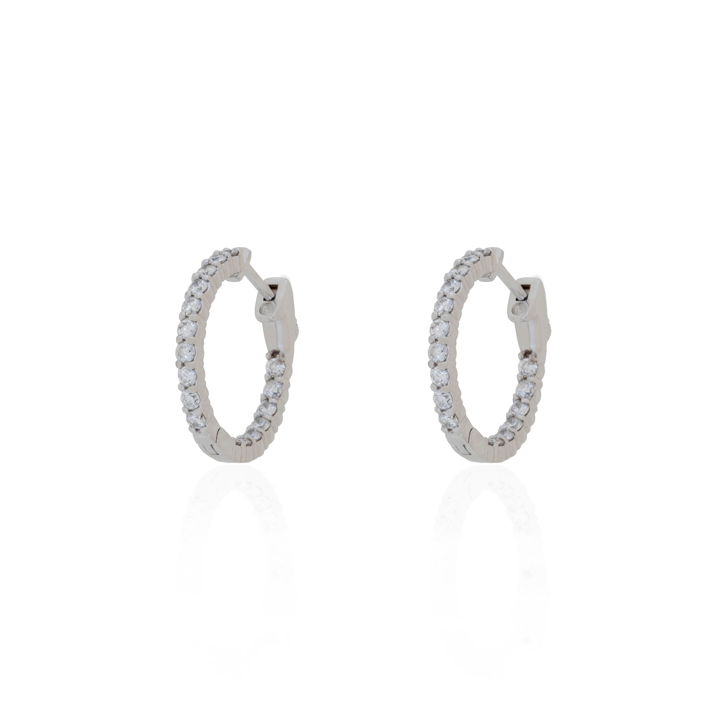 Pendientes de aro con diamantes