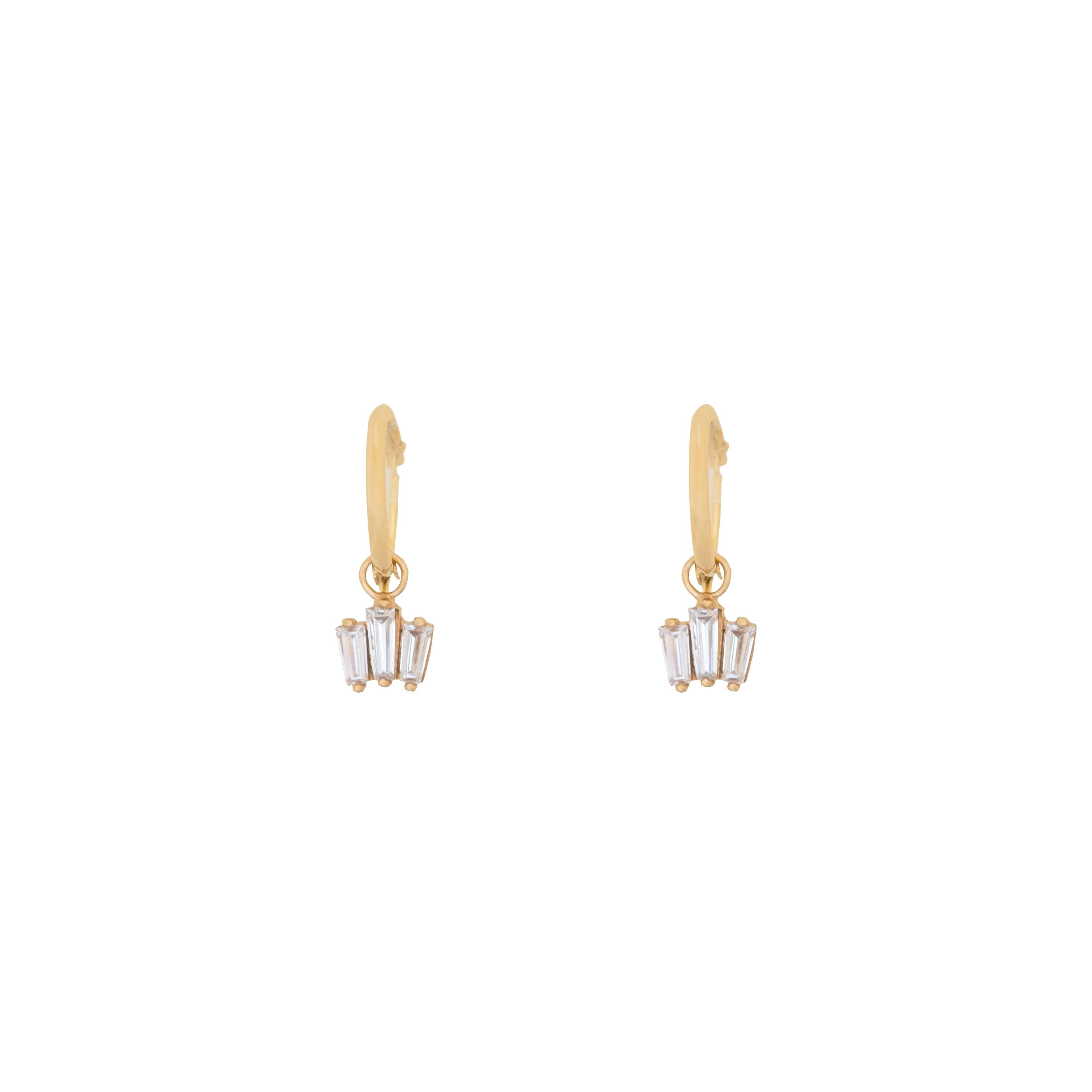 Triple Baguette Marquise Hoops